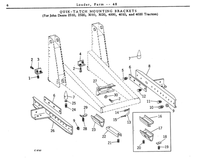 John Deere 48 Loader - Front Mounting Bracket - John Deere ...