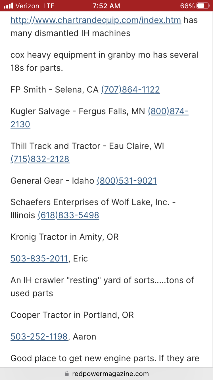 need parts for IH 3500A w/ backhoe, unable to identify backhoe type ...