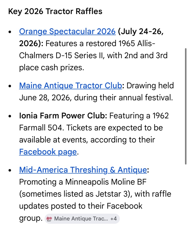 Any Tractor Club With A Tractor Raffle | Yesterday's Tractors Forums
