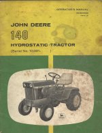 John Deere Lawn and Garden Tractor Operators Manuals